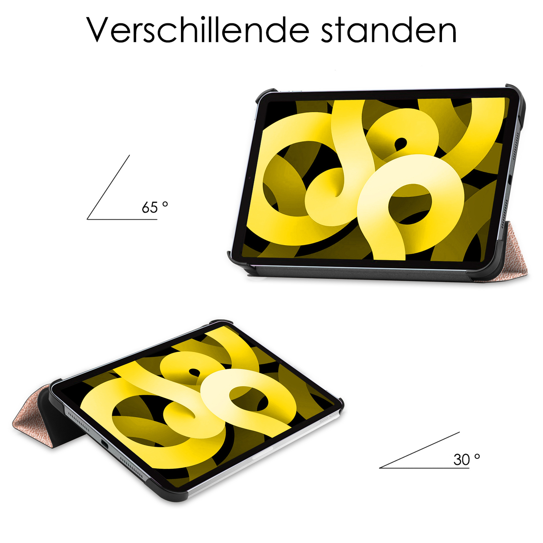 NoXx Hoesje Geschikt voor iPad Air 2022 Hoesje Case Hard Cover Hoes Book Case - Rosé goud