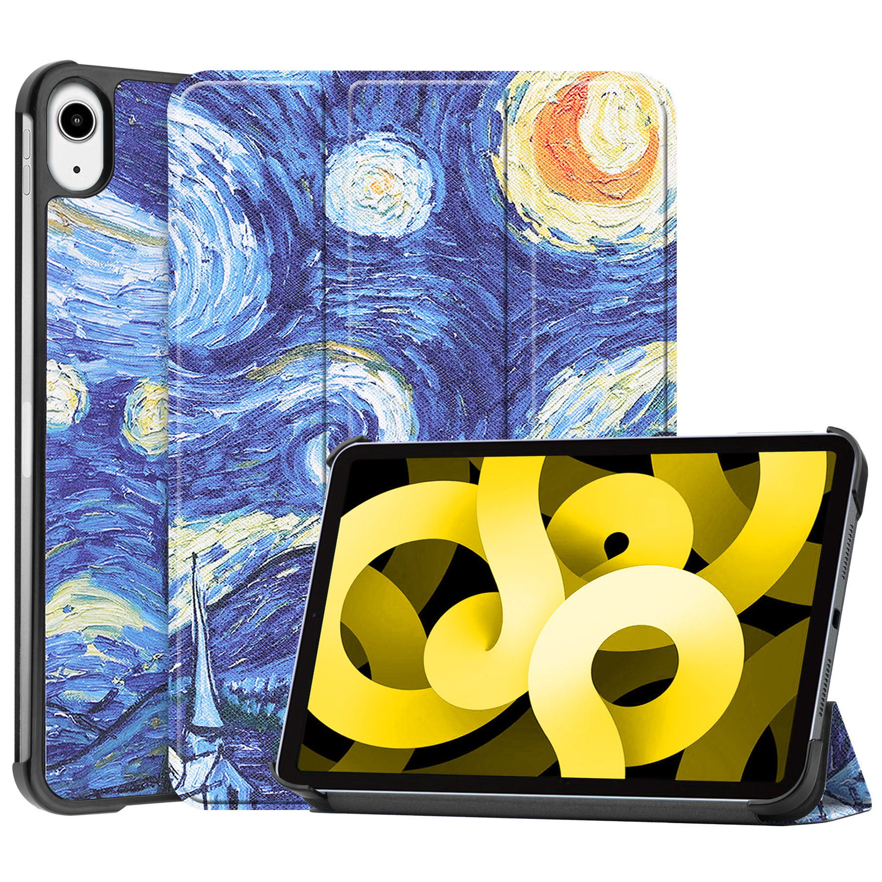 NoXx Hoesje Geschikt voor iPad Air 2022 Hoesje Case Hard Cover Hoes Book Case - Sterrenhemel