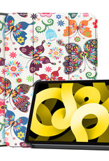NoXx Hoesje Geschikt voor iPad Air 2022 Hoesje Case Hard Cover Hoes Book Case - Vlinders