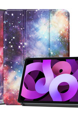 Nomfy Hoes Geschikt voor iPad Air 2022 Hoes Tri-fold Tablet Hoesje Case - Hoesje Geschikt voor iPad Air 5 2022 Hoesje Hardcover Bookcase - Galaxy