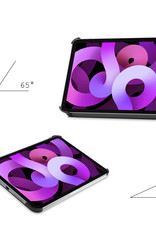 Nomfy Hoes Geschikt voor iPad Air 2022 Hoes Tri-fold Tablet Hoesje Case - Hoesje Geschikt voor iPad Air 5 2022 Hoesje Hardcover Bookcase - Grijs