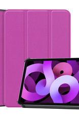 Nomfy Hoes Geschikt voor iPad Air 2022 Hoes Tri-fold Tablet Hoesje Case - Hoesje Geschikt voor iPad Air 5 2022 Hoesje Hardcover Bookcase - Paars