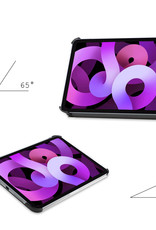 Nomfy Hoes Geschikt voor iPad Air 2022 Hoes Tri-fold Tablet Hoesje Case - Hoesje Geschikt voor iPad Air 5 2022 Hoesje Hardcover Bookcase - Rood