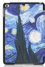 Nomfy Hoes Geschikt voor iPad Air 2022 Hoes Tri-fold Tablet Hoesje Case - Hoesje Geschikt voor iPad Air 5 2022 Hoesje Hardcover Bookcase - Sterrenhemel