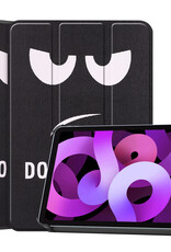 Nomfy Hoes Geschikt voor iPad Air 2022 Hoes Tri-fold Tablet Hoesje Case - Hoesje Geschikt voor iPad Air 5 2022 Hoesje Hardcover Bookcase - Don't Touch Me