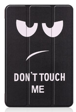 Nomfy Hoes Geschikt voor iPad Air 2022 Hoes Tri-fold Tablet Hoesje Case - Hoesje Geschikt voor iPad Air 5 2022 Hoesje Hardcover Bookcase - Don't Touch Me