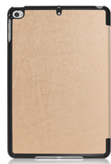 Nomfy Hoes Geschikt voor iPad Air 2022 Hoes Tri-fold Tablet Hoesje Case - Hoesje Geschikt voor iPad Air 5 2022 Hoesje Hardcover Bookcase - Goud