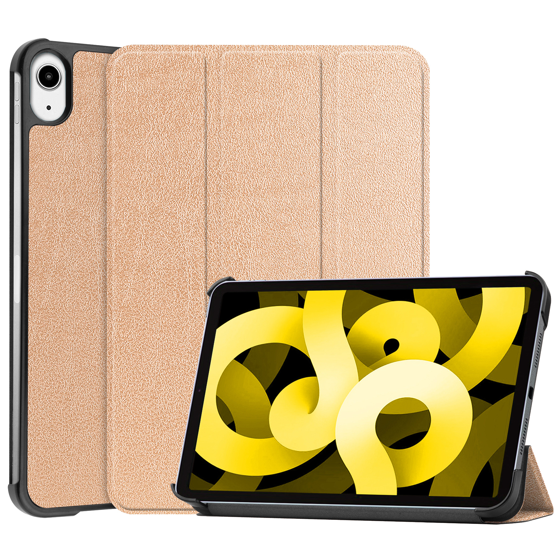 NoXx Hoesje Geschikt voor iPad Air 2022 Hoesje Case Hard Cover Hoes Book Case - Goud
