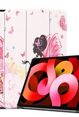BASEY. Hoesje Geschikt voor iPad Air 2022 Hoes Case Tablet Hoesje Tri-fold - Hoes Geschikt voor iPad Air 5 2022 Hoesje Hard Cover Bookcase Hoes - Elfje