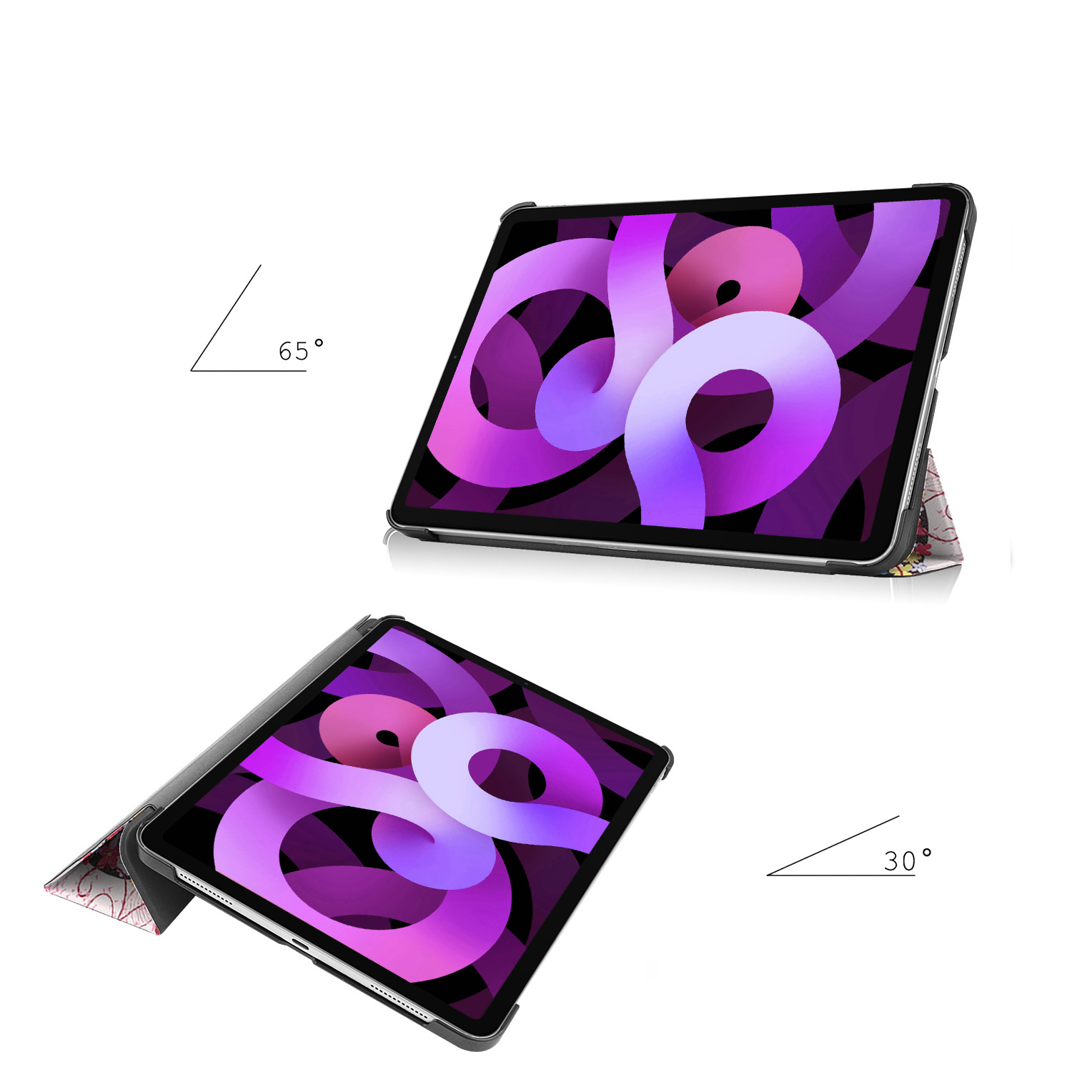 Nomfy Hoes Geschikt voor iPad Air 2022 Hoes Tri-fold Tablet Hoesje Case - Hoesje Geschikt voor iPad Air 5 2022 Hoesje Hardcover Bookcase - Elfje