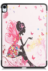 Nomfy Hoes Geschikt voor iPad Air 2022 Hoes Tri-fold Tablet Hoesje Case - Hoesje Geschikt voor iPad Air 5 2022 Hoesje Hardcover Bookcase - Elfje