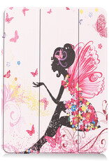 Nomfy Hoes Geschikt voor iPad Air 2022 Hoes Tri-fold Tablet Hoesje Case - Hoesje Geschikt voor iPad Air 5 2022 Hoesje Hardcover Bookcase - Elfje