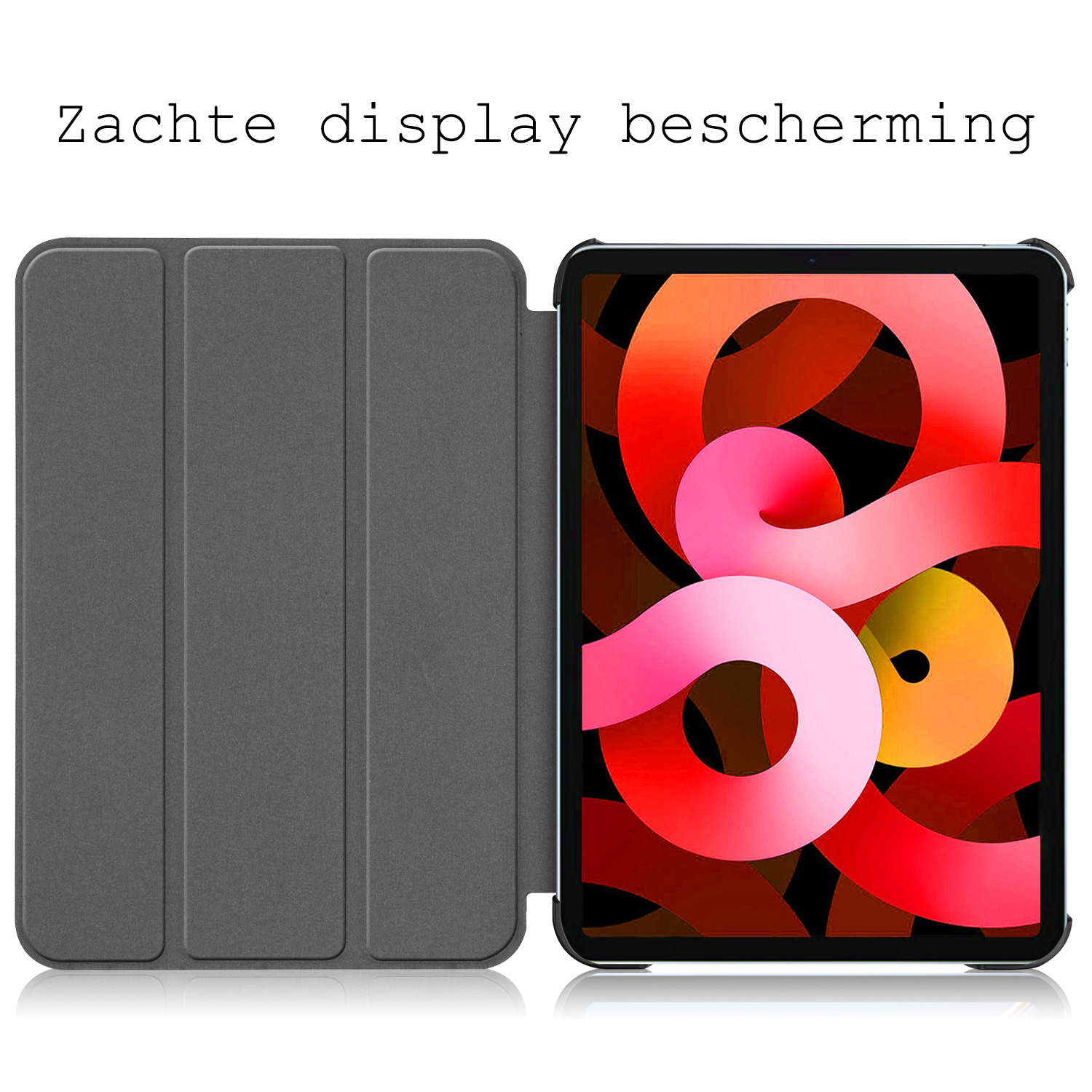 BASEY. Hoesje Geschikt voor iPad Air 2022 Hoes Case Tablet Hoesje Tri-fold Met Screenprotector - Hoes Geschikt voor iPad Air 5 2022 Hoesje Hard Cover Bookcase Hoes - Bloesem