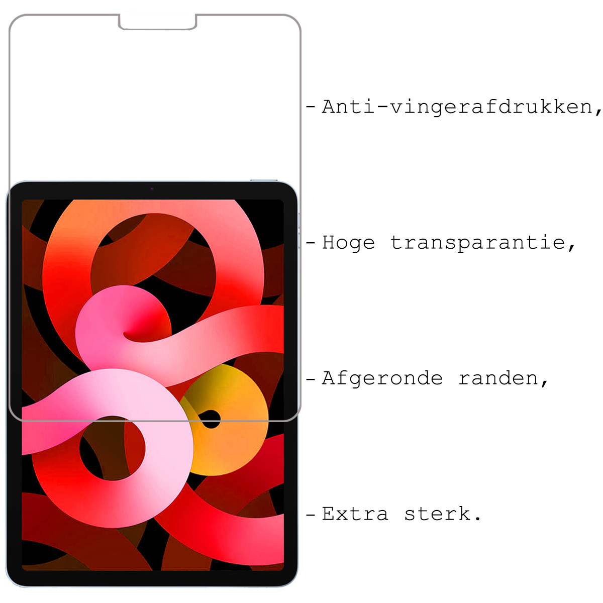BASEY. Hoesje Geschikt voor iPad Air 2022 Hoes Case Tablet Hoesje Tri-fold Met Screenprotector - Hoes Geschikt voor iPad Air 5 2022 Hoesje Hard Cover Bookcase Hoes - Donkerblauw