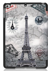 BASEY. Hoesje Geschikt voor iPad Air 2022 Hoes Case Tablet Hoesje Tri-fold Met Screenprotector - Hoes Geschikt voor iPad Air 5 2022 Hoesje Hard Cover Bookcase Hoes - Eiffeltoren