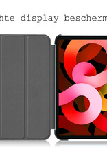 BASEY. Hoesje Geschikt voor iPad Air 2022 Hoes Case Tablet Hoesje Tri-fold Met Screenprotector - Hoes Geschikt voor iPad Air 5 2022 Hoesje Hard Cover Bookcase Hoes - Grijs