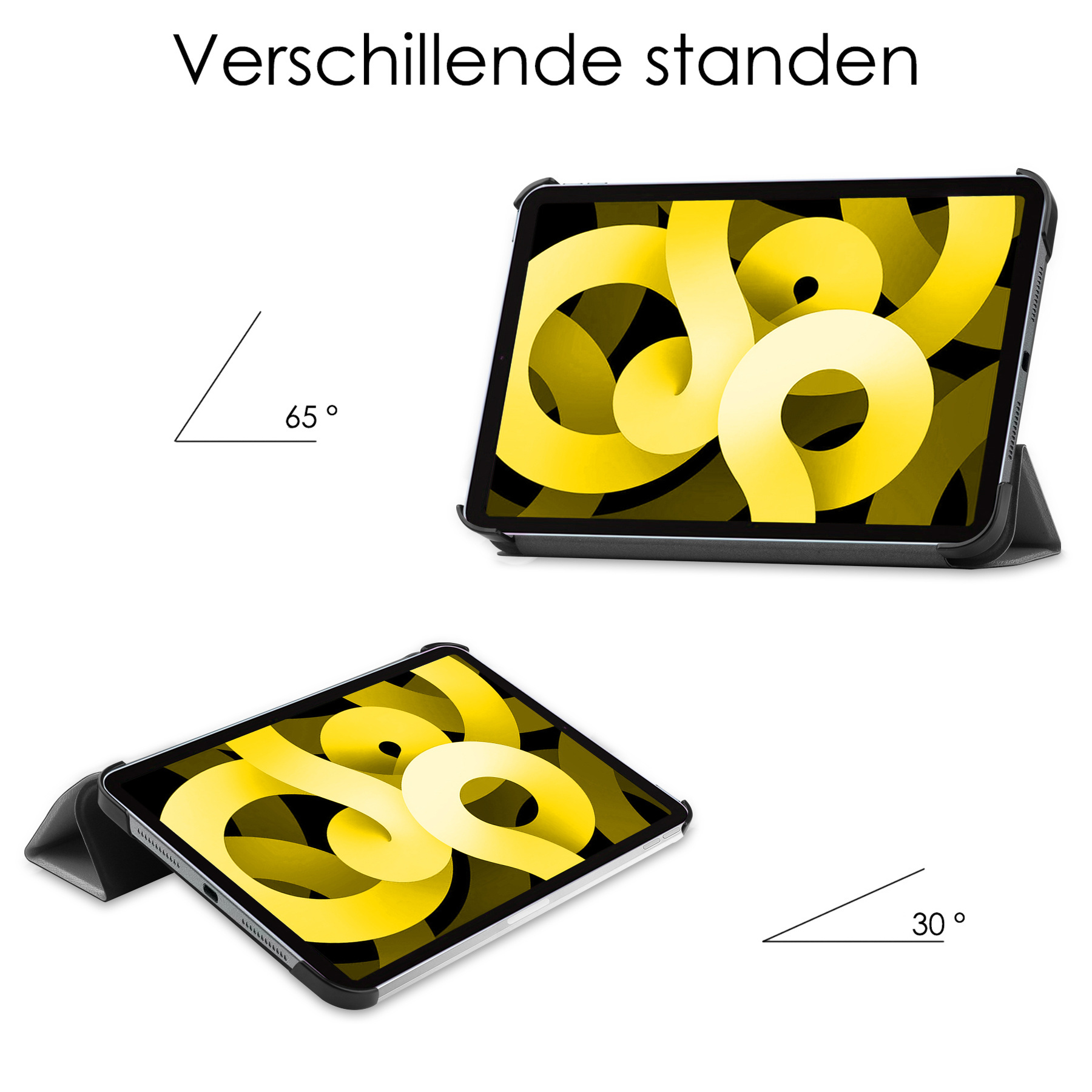 NoXx Hoesje Geschikt voor iPad Air 2022 Hoesje Case Hard Cover Hoes Book Case Met Screenprotector - Grijs