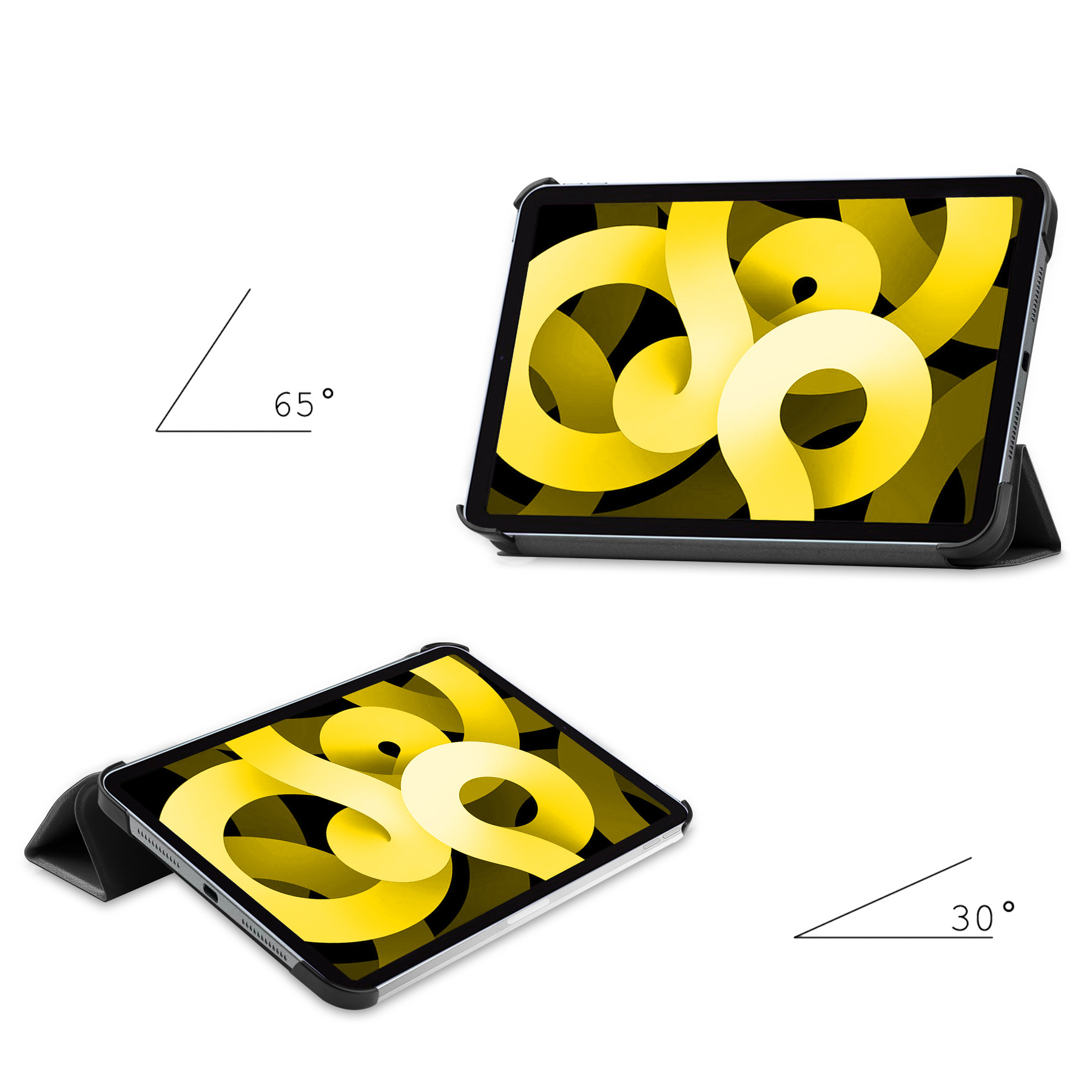NoXx Hoesje Geschikt voor iPad Air 2022 Hoesje Case Hard Cover Hoes Book Case Met Screenprotector - Zwart