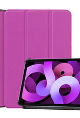Nomfy Hoes Geschikt voor iPad Air 2022 Hoes Tri-fold Tablet Hoesje Case Met Screenprotector - Hoesje Geschikt voor iPad Air 5 2022 Hoesje Hardcover Bookcase - Paars