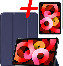 BASEY. BASEY. iPad Air 5 Hoesje Met Screenprotector - Donkerblauw
