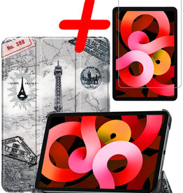 BASEY. BASEY. iPad Air 5 Hoesje Met Screenprotector - Eiffeltoren