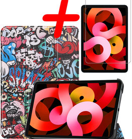 BASEY. BASEY. iPad Air 5 Hoesje Met Screenprotector - Graffity