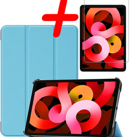 BASEY. BASEY. iPad Air 5 Hoesje Met Screenprotector - Lichtblauw