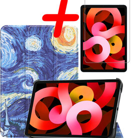 BASEY. BASEY. iPad Air 5 Hoesje Met Screenprotector - Sterrenhemel