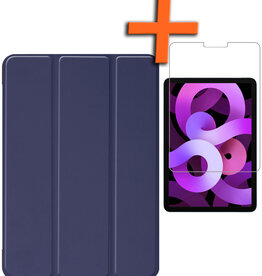 Nomfy Nomfy iPad Air 5 Hoesje Met Screenprotector - Donkerblauw