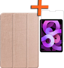 Nomfy Nomfy iPad Air 5 Hoesje Met Screenprotector - Rose Goud