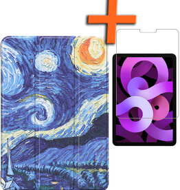 Nomfy Nomfy iPad Air 5 Hoesje Met Screenprotector - Sterrenhemel