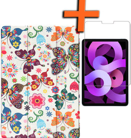 Nomfy Nomfy iPad Air 5 Hoesje Met Screenprotector - Vlinders