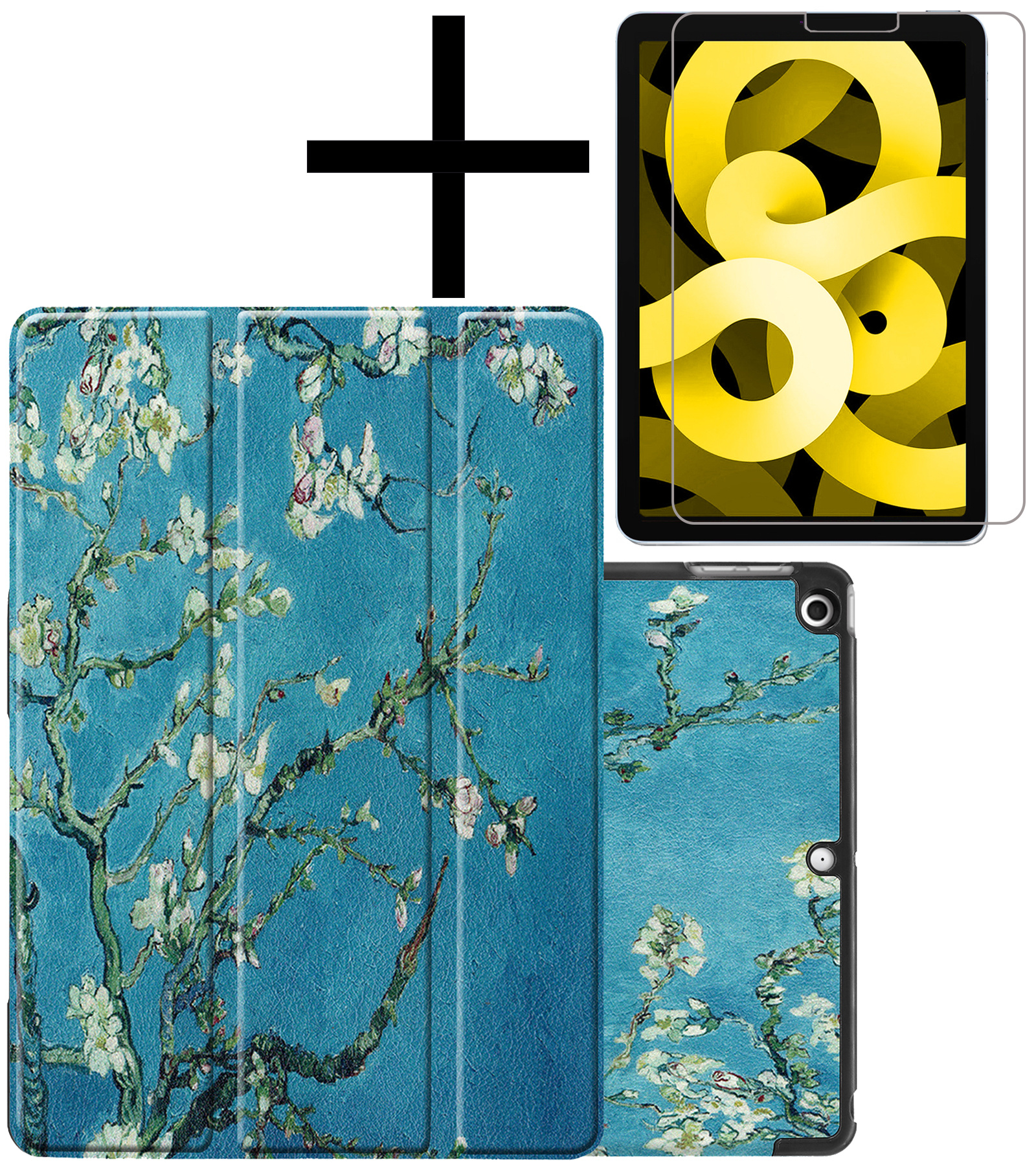 NoXx Hoesje Geschikt voor iPad Air 2022 Hoesje Case Hard Cover Hoes Book Case Met Screenprotector - Blokken