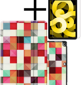 NoXx NoXx iPad Air 5 Hoesje Met Screenprotector - Blokken