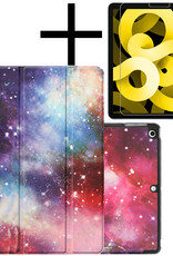 NoXx Hoesje Geschikt voor iPad Air 2022 Hoesje Case Hard Cover Hoes Book Case Met Screenprotector - Galaxy