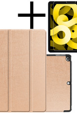 NoXx Hoesje Geschikt voor iPad Air 2022 Hoesje Case Hard Cover Hoes Book Case Met Screenprotector - Goud