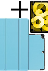 NoXx Hoesje Geschikt voor iPad Air 2022 Hoesje Case Hard Cover Hoes Book Case Met Screenprotector - Lichtblauw