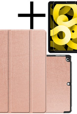 NoXx Hoesje Geschikt voor iPad Air 2022 Hoesje Case Hard Cover Hoes Book Case Met Screenprotector - Rosé goud