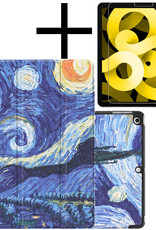 NoXx Hoesje Geschikt voor iPad Air 2022 Hoesje Case Hard Cover Hoes Book Case Met Screenprotector - Sterrenhemel