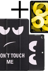 NoXx Hoesje Geschikt voor iPad Air 2022 Hoesje Case Hard Cover Hoes Book Case Met Screenprotector - Don't Touch Me