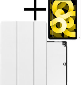 NoXx NoXx iPad Air 5 Hoesje Met Screenprotector - Wit