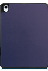 BASEY. Hoesje Geschikt voor iPad Air 2022 Hoes Case Tablet Hoesje Tri-fold Met Uitsparing Geschikt voor Apple Pencil - Hoes Geschikt voor iPad Air 5 2022 Hoesje Hard Cover Bookcase Hoes - Donkerblauw