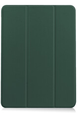 BASEY. Hoesje Geschikt voor iPad Air 2022 Hoes Case Tablet Hoesje Tri-fold Met Uitsparing Geschikt voor Apple Pencil - Hoes Geschikt voor iPad Air 5 2022 Hoesje Hard Cover Bookcase Hoes - Donkergroen