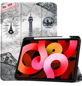 BASEY. BASEY. iPad Air 5 Hoesje Met Uitsparing Apple Pencil - Eiffeltoren