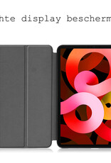 BASEY. Hoesje Geschikt voor iPad Air 2022 Hoes Case Tablet Hoesje Tri-fold Met Uitsparing Geschikt voor Apple Pencil - Hoes Geschikt voor iPad Air 5 2022 Hoesje Hard Cover Bookcase Hoes - Rosé goud