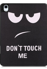BASEY. Hoesje Geschikt voor iPad Air 2022 Hoes Case Tablet Hoesje Tri-fold Met Uitsparing Geschikt voor Apple Pencil - Hoes Geschikt voor iPad Air 5 2022 Hoesje Hard Cover Bookcase Hoes - Don't Touch Me