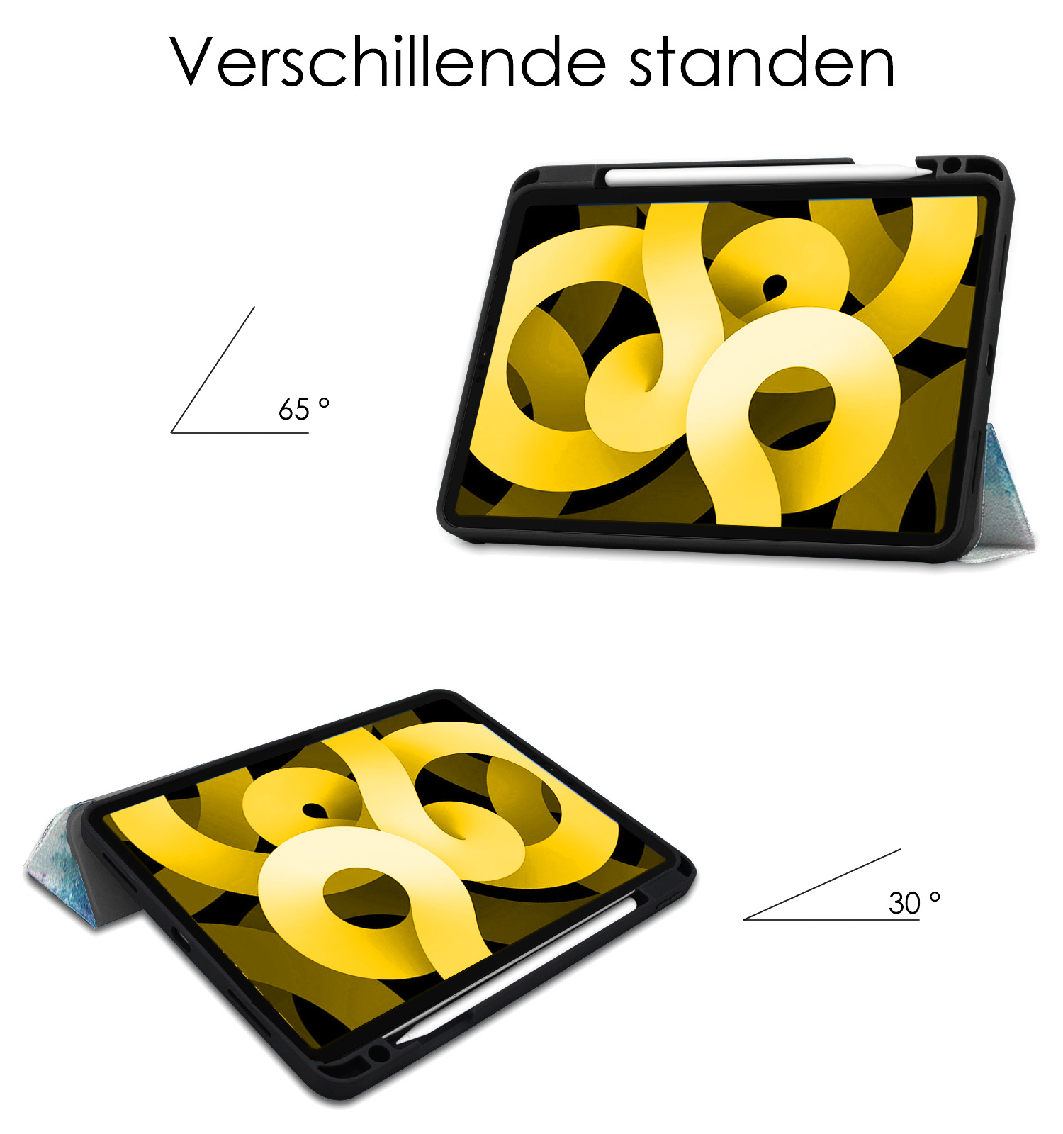 NoXx Hoesje Geschikt voor iPad Air 2022 Hoesje Case Hard Cover Hoes Book Case Met Uitsparing Geschikt voor Apple Pencil - Galaxy