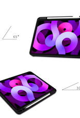 Nomfy Hoes Geschikt voor iPad Air 2022 Hoes Tri-fold Tablet Hoesje Case Met Uitsparing Geschikt voor Apple Pencil - Hoesje Geschikt voor iPad Air 5 2022 Hoesje Hardcover Bookcase - Zwart