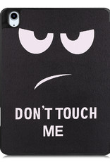 Nomfy Hoes Geschikt voor iPad Air 2022 Hoes Tri-fold Tablet Hoesje Case Met Uitsparing Geschikt voor Apple Pencil - Hoesje Geschikt voor iPad Air 5 2022 Hoesje Hardcover Bookcase - Don't Touch Me