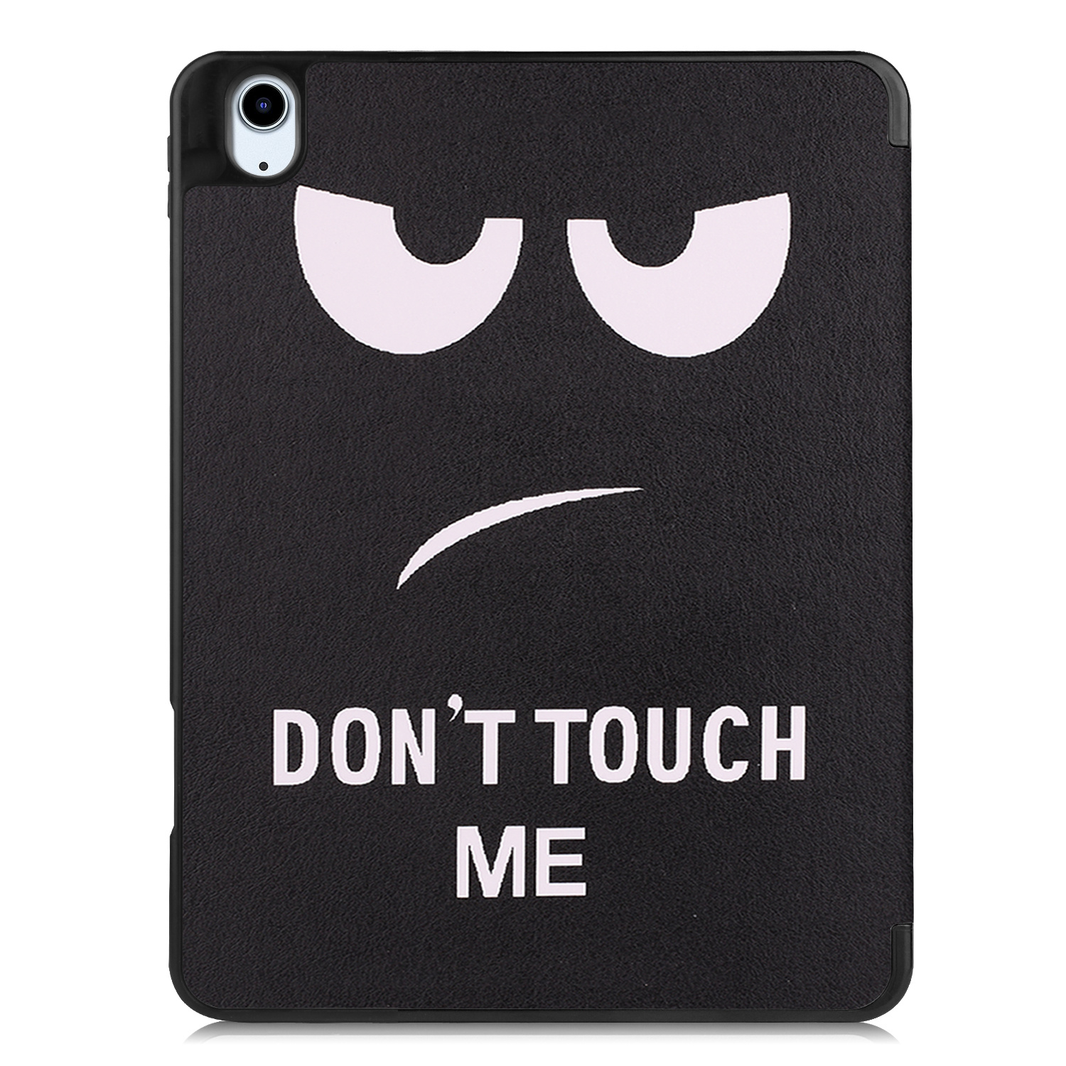 Nomfy Hoes Geschikt voor iPad Air 2022 Hoes Tri-fold Tablet Hoesje Case Met Uitsparing Geschikt voor Apple Pencil - Hoesje Geschikt voor iPad Air 5 2022 Hoesje Hardcover Bookcase - Don't Touch Me
